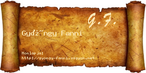 Gyöngy Fanni névjegykártya